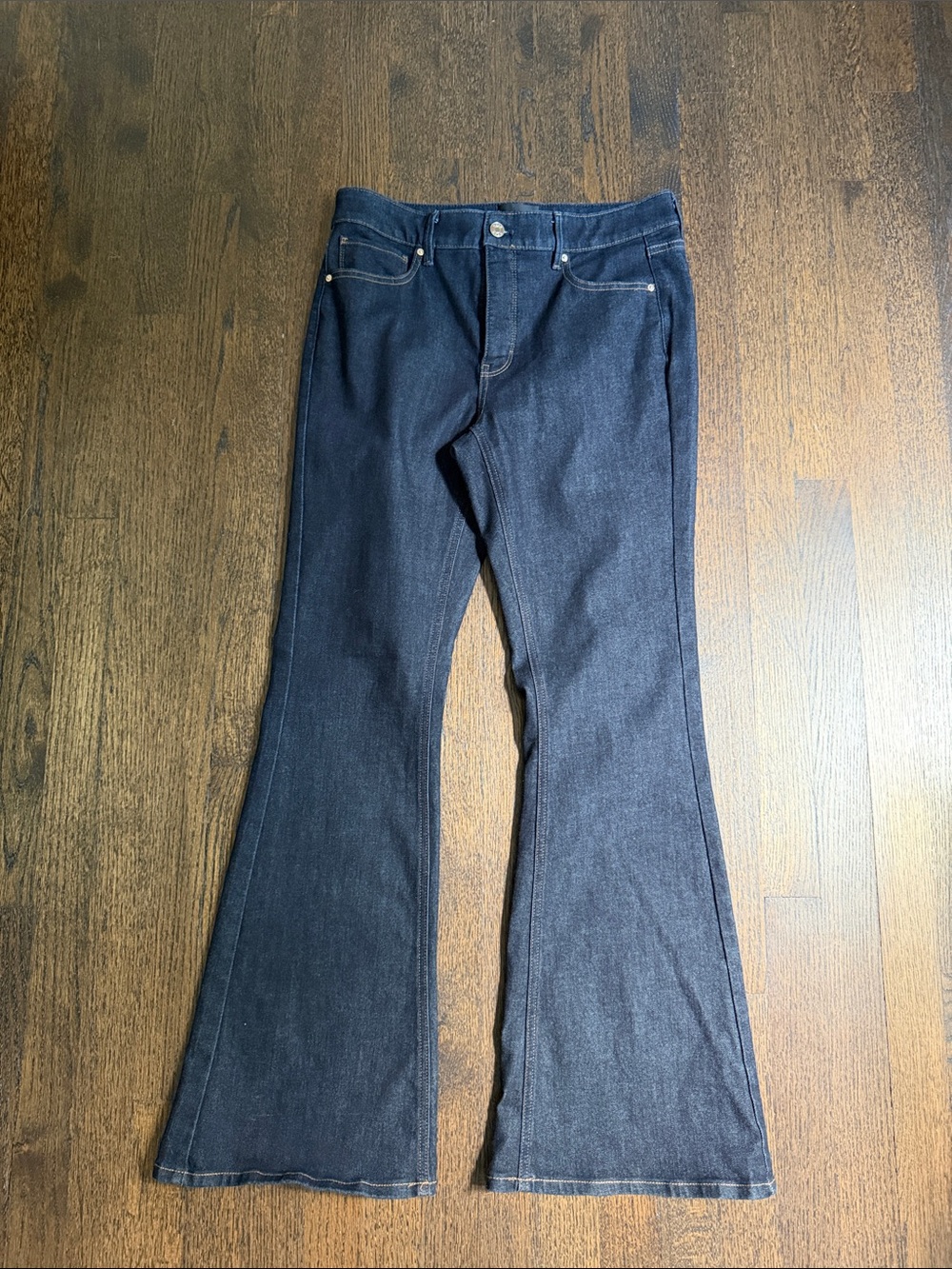 White House Black Market highrise flare denim.